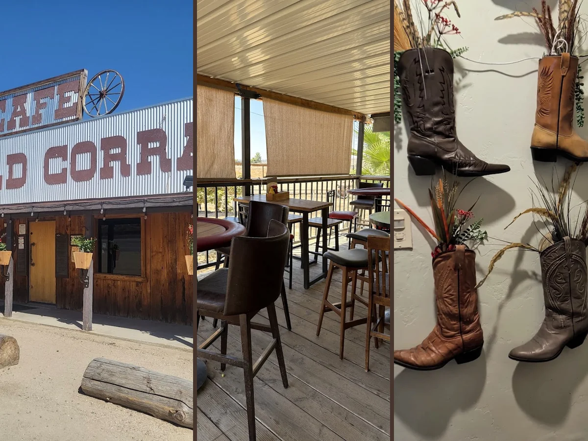 Casual cafe interior with a western feel.