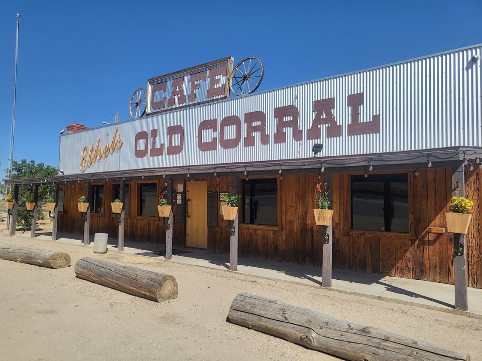 Front view of Ethel's Old Corral Cafe.