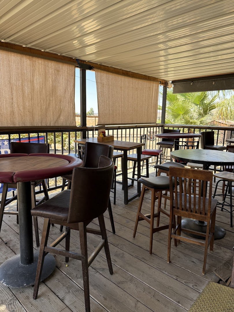 Dining area set for lunch and dinner.